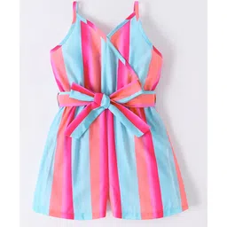Kookie Kids Sleeveless Striped Jumpsuit - Pink & Blue-picture-23