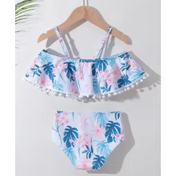 Kookie Kids Sleeveless Two Piece Swimsuit Floral Print - Multicolor image 2