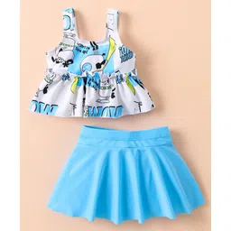 Kookie Kids Sleeveless Two Piece Swimsuit Puppy Print - Blue & White-picture-16