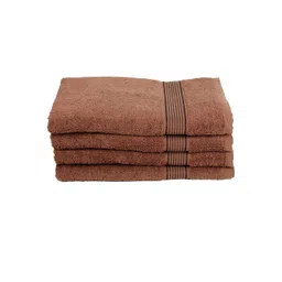 kopa BIANCA Brown Set Of 4 Solid Super Absorbent 380 GSM Cotton Bath Towels image 4