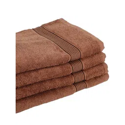 kopa BIANCA Brown Set Of 4 Solid Super Absorbent 380 GSM Cotton Bath Towels image 3