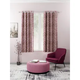 kopa BIANCA Beige & Maroon Set of 2 Floral Window Curtain-picture-15