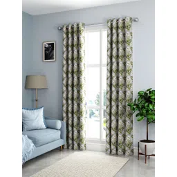 kopa BIANCA Grey & Green Set of 2 Floral Printed Door Curtains-picture-16