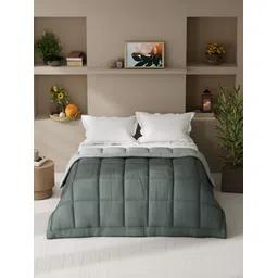 kopa BIANCA Grey & Off White Microfiber AC Room 150 GSM Double Bed Comforter-picture-15