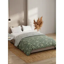 KOPA Bio-Soft Cotton Feel Grey Microfibre Floral Double Comforter-picture-31