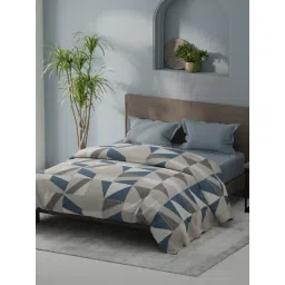 KOPA Coolmax Cotton Feel Blue Microfibre Geometric Double Comforter-picture-17