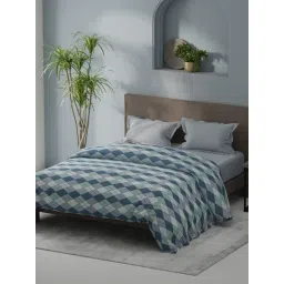 KOPA Coolmax Cotton Feel Blue Microfibre Geometric Double Comforter-picture-18