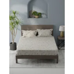 KOPA Coolmax Cotton Feel White Micro Fabric Floral 152 TC Bedsheet with 2 Pillow Covers-picture-20