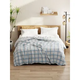 KOPA Grey & Blue Floral Microfiber AC Room 120 GSM Double Bed Comforter-picture-12