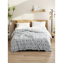 KOPA Off White & Blue Floral Microfiber AC Room 120 GSM Double Bed Comforter-picture-10