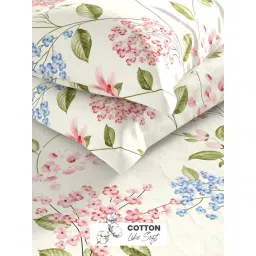 Kopa Off White Microfiber Floral 152 TC Double Bedsheet with 2 Pillow Covers image 3