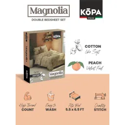 Kopa Off White Microfiber Floral 152 TC Double Bedsheet with 2 Pillow Covers image 5