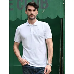 KOR Men Solid Polo Collar Cotton Slim Fit T-shirt-picture-29