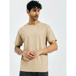 KOR Men Solid Round Neck Cotton T-shirt-picture-16