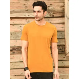KOR Men Solid Round Neck Short Sleeves Cotton T-shirt-picture-21