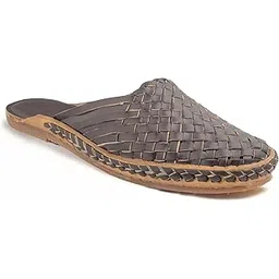 korakari Men’s Terracotta Leather (TC) Handmade Mules Flats | Soft & Comfortable Leather Woven Mules Fashion Slip-Ons Brandy Casual Slides for Indoor/Outdoor (Brown)-picture-42