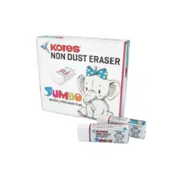 Kores Jumbo Non Dust Eraser White (Pack of 20)-picture-32