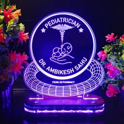 Multicolor Customized Gift For Pediatrician With Name And Symbol LED Lamp Table Lamp-image-22