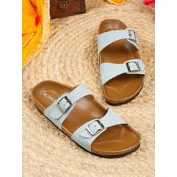 Kosher Women Open Toe Flats with Buckles-picture-18