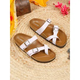 Kosher Women Open Toe Flats with Buckles image 1