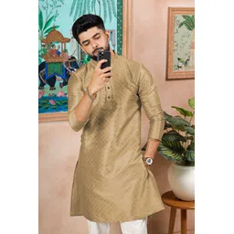 koshin Men Block Print Art Silk Straight Kurta-picture-34