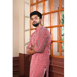 koshin Men Embroidered Khadi Silk Straight Kurta-picture-23