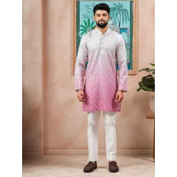 Koshin Men Ethnic Motifs Printed Festive Cotton Straight Kurta-picture-40