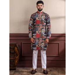 Koshin Men Ethnic Motifs Printed Kurta with Pyjamas-picture-27