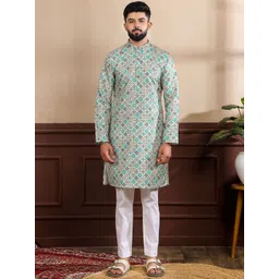 Koshin Men Ethnic Motifs Printed Regular Kurta With Pyjamas Kurta Sets-picture-10