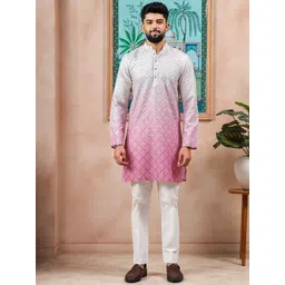 Koshin Men Ethnic Motifs Woven Design Kurta with Pyjamas-picture-22