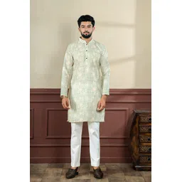 koshin Men Pure Linen Kurta Pyjama Set-picture-15