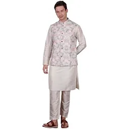 koshin Men's Ethnic Koti | Traditional Art Silk Nehru Jacket | Printed Festive & Wedding Waistcoat | Sleeveless Indian Modi Jacket for Kurta, Sherwani & Indo-Western Outfit-picture-43