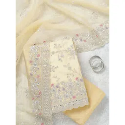 Koskii Embroidered Organza Unstitched Dress Material-picture-44