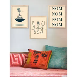 Kotart Beige & Green 3 Pieces Wooden Abstract Wall Arts-picture-21