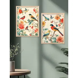 Kotart Beige & Orange 2 Piece Birds and Animals Wooden Wall Arts-picture-13