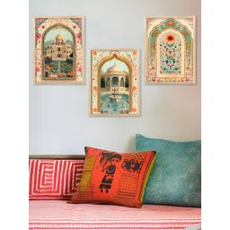 Kotart Blue & Beige 3 Pieces Wooden Floral and Botanical Wall Arts-picture-13