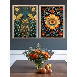 Kotart Blue & Green 2 Pieces Wooden Floral and Botanical Wall Arts-picture-26