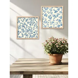 Kotart Brown 2 Pieces Wooden Floral Wall Paintings-picture-34