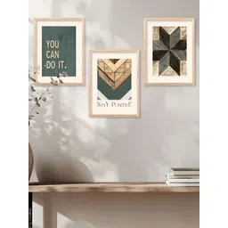 Kotart Brown & Beige 3 Pieces Wooden Abstract Wall Arts-picture-28