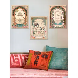 Kotart Brown & Beige 3 Pieces Wooden Birds and Animals Wall Arts-picture-33