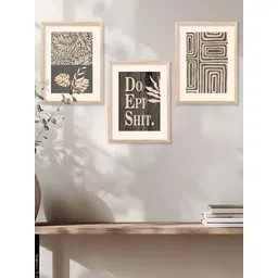 Kotart Brown & Black 3 Pieces Wooden Motivational Painting Wall Arts-picture-20