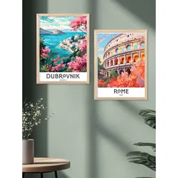 Kotart Brown & Blue 2 Pieces Modern Wooden Wall Arts-picture-10
