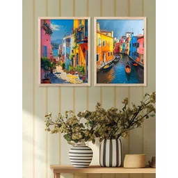 Kotart Brown & Blue 2 Pieces Modern Wooden Wall Arts-picture-15