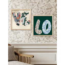 Kotart Brown & Blue 2 Pieces Modern Wooden Wall Arts-picture-13