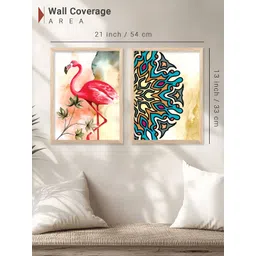 Kotart Brown & Blue 2 Pieces Modern Wooden Wall Arts image 3