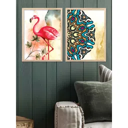 Kotart Brown & Blue 2 Pieces Modern Wooden Wall Arts image 4