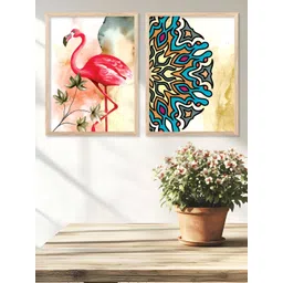 Kotart Brown & Blue 2 Pieces Modern Wooden Wall Arts image 5