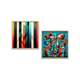 Kotart Brown & Blue 2 Pieces Printed Wooden Wall Arts-picture-24
