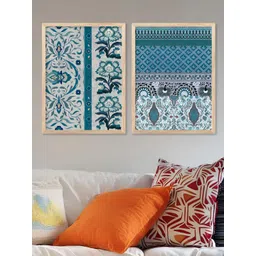 Kotart Brown & Blue 2 Pieces Wood Other Wall Paintings-picture-38