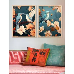 Kotart Brown & Green 2 Pieces Floral And Botanical Printed Wooden Wall Arts-picture-14